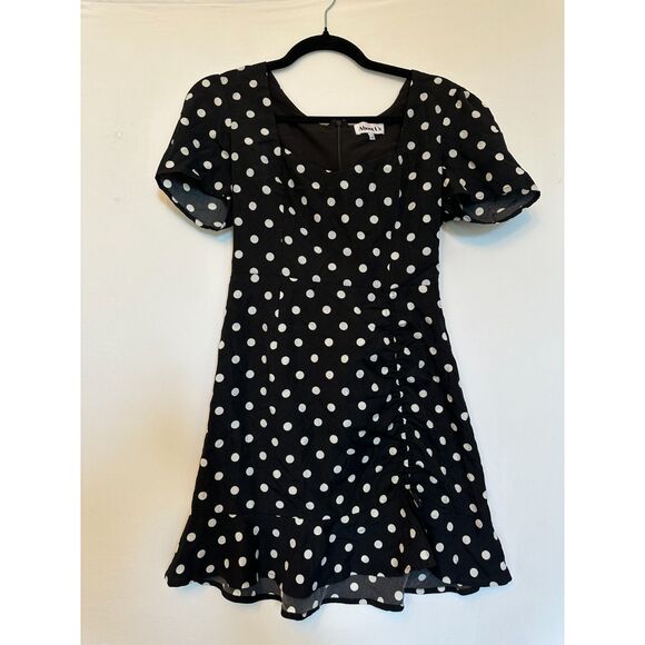 About Us Mini Polka Dot Black & White Dress NWT! - Picture 3 of 9